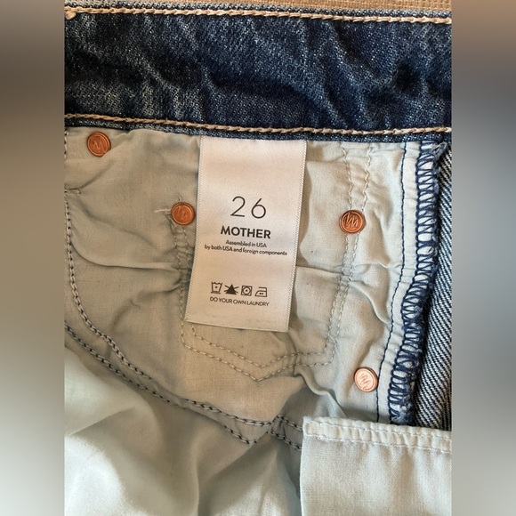 MOTHER Wide Leg Cropped Jeans - Blue - Picture 12 of 13